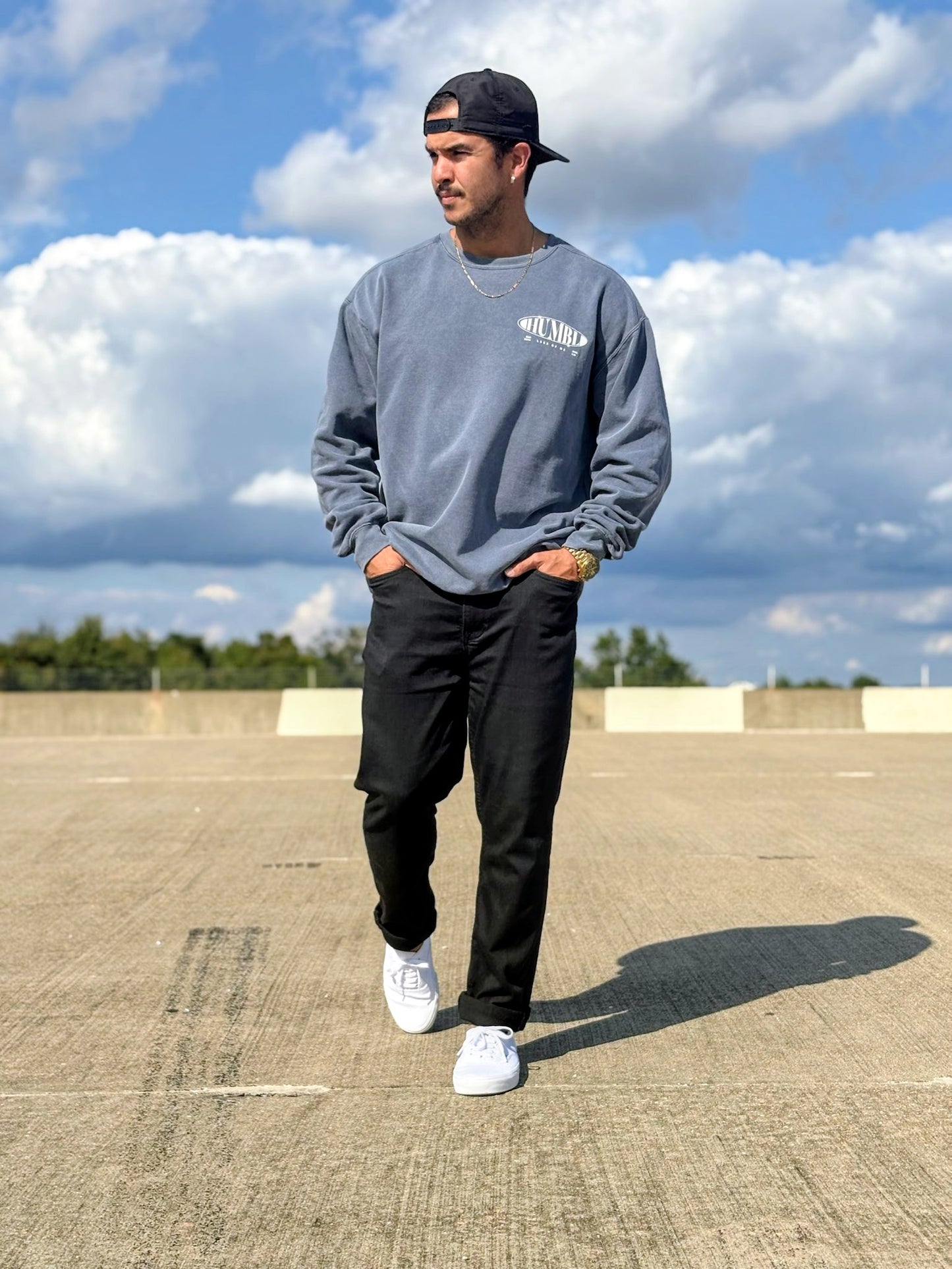 (NEW) Humbl Crewneck (Denim Washed)