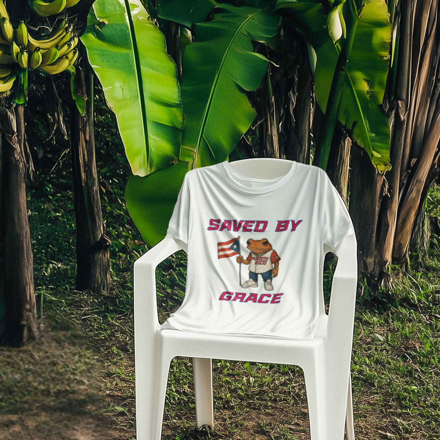 Saved By Grace Puerto Rican T-Shirt - Raw Faith Shop