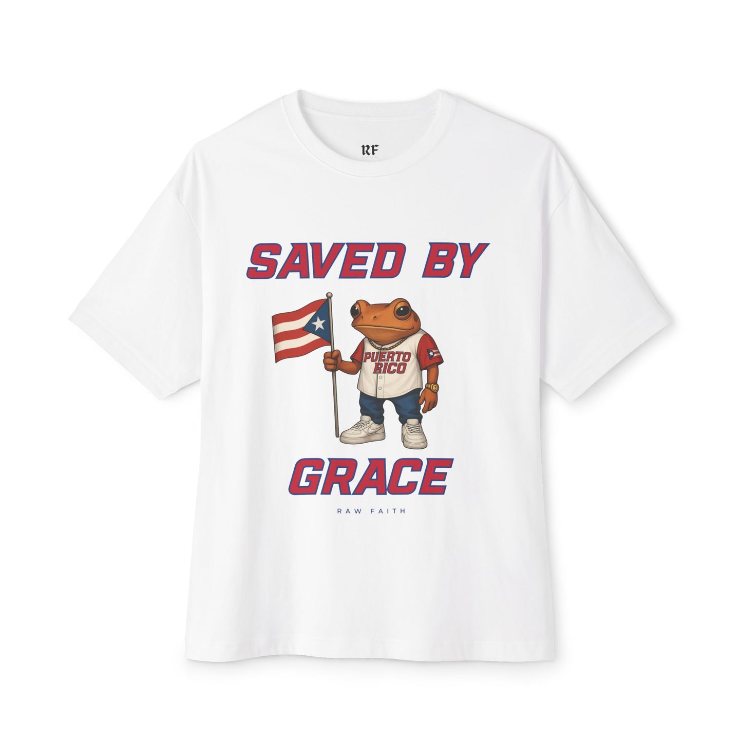 Saved By Grace Puerto Rican T-Shirt - Raw Faith Shop
