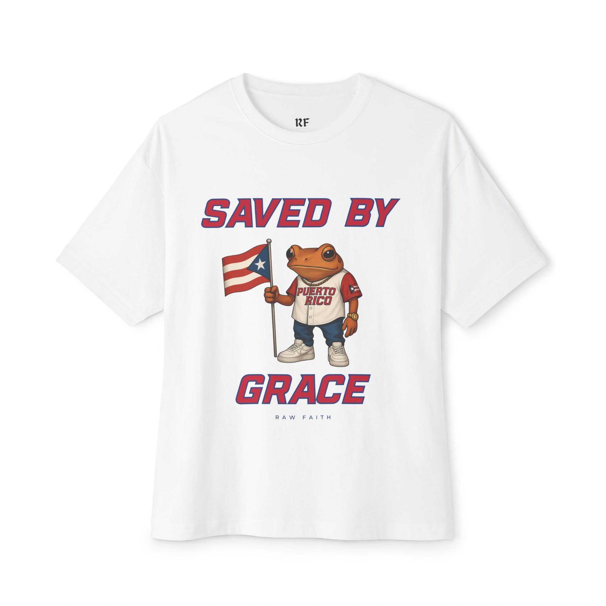 Saved By Grace Puerto Rican T-Shirt - Raw Faith Shop